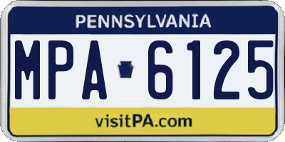 PA license plate MPA6125