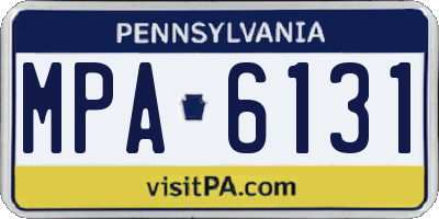 PA license plate MPA6131