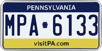 PA license plate MPA6133
