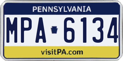PA license plate MPA6134