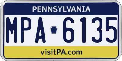 PA license plate MPA6135