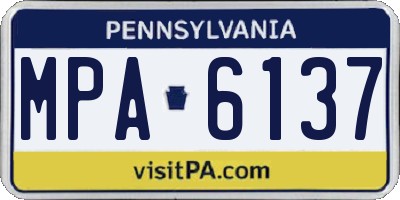 PA license plate MPA6137