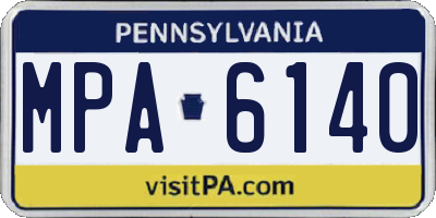 PA license plate MPA6140
