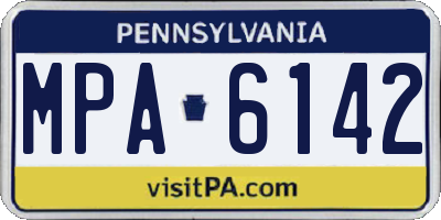 PA license plate MPA6142