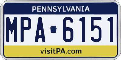 PA license plate MPA6151