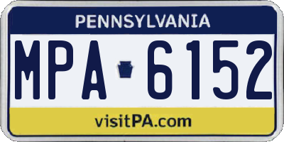 PA license plate MPA6152