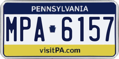 PA license plate MPA6157