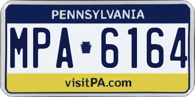 PA license plate MPA6164