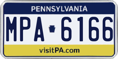 PA license plate MPA6166