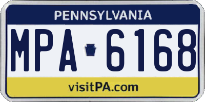 PA license plate MPA6168