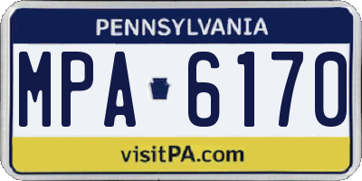 PA license plate MPA6170