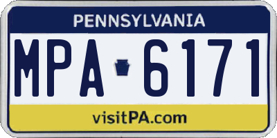 PA license plate MPA6171