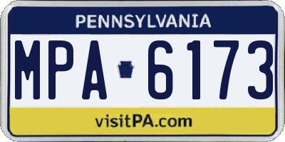 PA license plate MPA6173