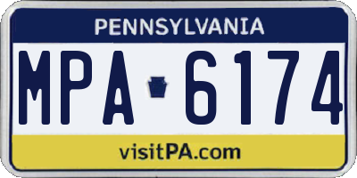 PA license plate MPA6174