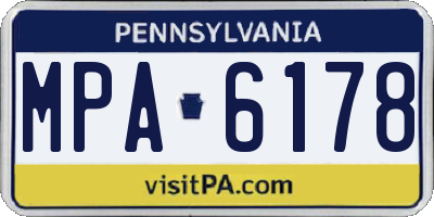 PA license plate MPA6178