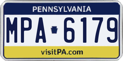 PA license plate MPA6179