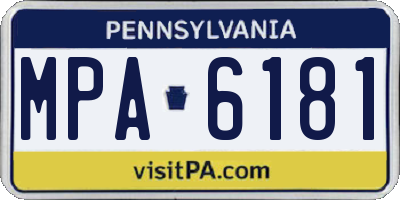 PA license plate MPA6181