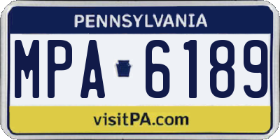 PA license plate MPA6189