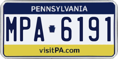 PA license plate MPA6191