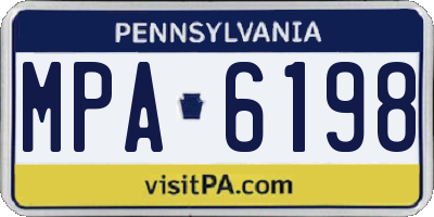 PA license plate MPA6198