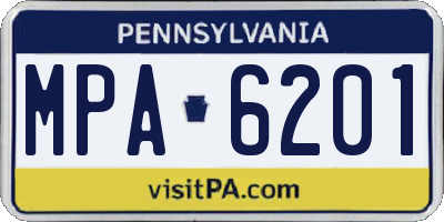 PA license plate MPA6201