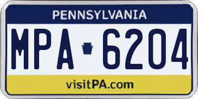 PA license plate MPA6204