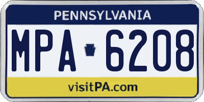 PA license plate MPA6208