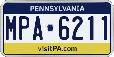 PA license plate MPA6211