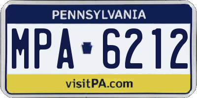 PA license plate MPA6212