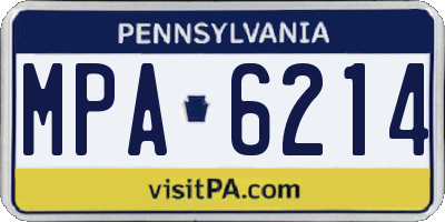 PA license plate MPA6214