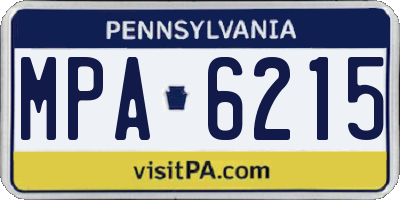PA license plate MPA6215