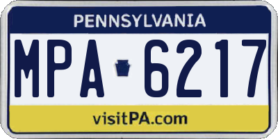 PA license plate MPA6217