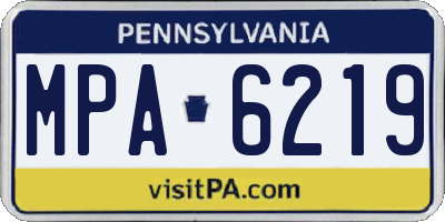 PA license plate MPA6219