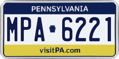 PA license plate MPA6221