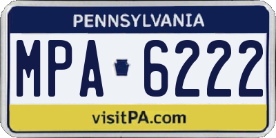 PA license plate MPA6222