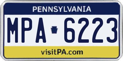 PA license plate MPA6223