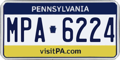 PA license plate MPA6224