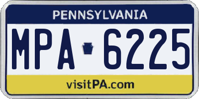 PA license plate MPA6225