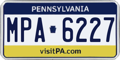 PA license plate MPA6227