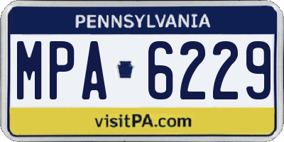 PA license plate MPA6229