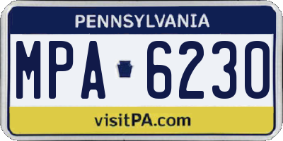 PA license plate MPA6230