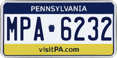 PA license plate MPA6232