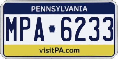 PA license plate MPA6233