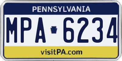 PA license plate MPA6234
