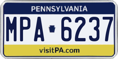 PA license plate MPA6237