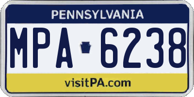 PA license plate MPA6238