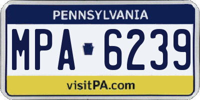 PA license plate MPA6239