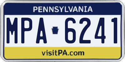 PA license plate MPA6241