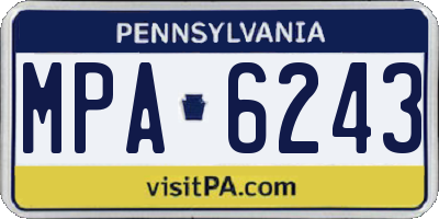 PA license plate MPA6243