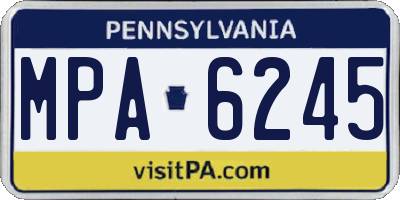 PA license plate MPA6245